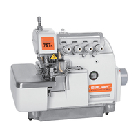 Machine à coudre surjeteuse industrielle Siruba 757 d'occasion, 5 fils pour couture régulière sur tissu léger