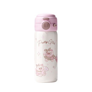 Uoohalittles Chất Lượng Cao 500Ml Vaccum Cách Điện Chai Nước Pop-up Spout Bìa Rò Rỉ Bằng Chứng Phim Hoạt Hình Chai Nước Cho Trẻ Em - Product Image 2