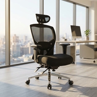 Chaise de bureau exécutive robuste avec dossier inclinable de 135 à 140 degrés, accoudoirs réglables et soutien lombaire