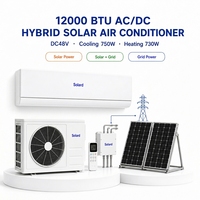 AC/DC Inverter Hybrid Pendingin & Pemanas Tenaga Surya Rumah Tangga 12000BTU, Panel PV, DC 80-380V AC 110-240V CE