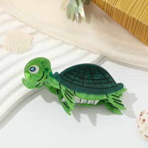 Pince à cheveux en acétate, design animalier mignon et simple, motifs tortue verte, pieuvre, dauphin, requin, thème océan - Product Image 6