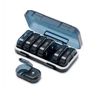 Convenient Waterproof Leather Plastic Storage Medicine One Day Week 14 <b>Compartments</b> for Breakfast <b>Lunch</b> Dinner Pill <b>Box</b> - Product Image 1