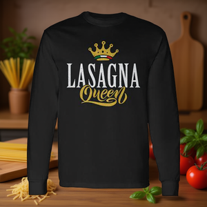 Camiseta de manga larga Lasagna Queen Premium, comida italiana, pasta, cocina - Product Image 3
