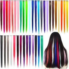 Extensión de cabello CINECE 38 colores 6 juegos Capa artificial monocromática Interior 55CM Exte Collar Total - Product Image 1