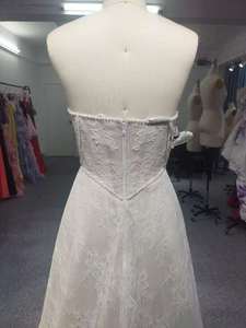 アイボリーチュールノースリーブ刺繍プリンセスマーメイドウェディングドレスAラインフロア丈レースデコレーションナチュラル - Product Image 5