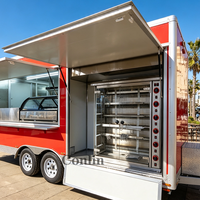 Kiosque de restauration de rue, camion de restauration pour poulet frit, remorque alimentaire avec équipement de rôtisserie à vendre