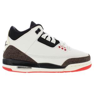 Zapatillas Nike Air <span class=keywords><strong>Jordan</strong></span> 3 <span class=keywords><strong>Retro</strong></span> de Cuero para Niños, Color Sail Black University Red, Estilo Baloncesto - Product Image 1