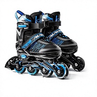 Patins à roulettes en ligne en gros, taille réglable, avec roues en PU, rangée unique, roues lumineuses, doublure confortable, support en alliage