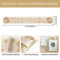 Chemin de table d'automne avec citrouille et guirlande florale 'Bonjour l'automne', décorations feuilles d'érable pour la maison et les fêtes en intérieur et en extérieur