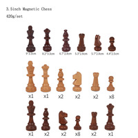 Jeu d'échecs avec des pions de 3,5 pouces, pièces d'échecs en bois de haute qualité pour les enfants de 5 à 7 ans, unisexe