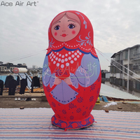 Vente en gros de poupée gonflable en porcelaine matriochka, modèle de conception pop-up pour les fêtes de vacances en plein air, accessoire de souffleur d'air