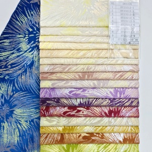 Venta al por mayor de tela de cortina de terciopelo bronceado de poliéster de moda diseño floral colorido para trajes de punto para el hogar - Product Image 2