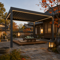 Hochbelastbare Aluminium-Pergola mit Motorisiertem Lamellendach Wasserdichter Pavillon Elektrisches Vordach für Gewerbliche Außenbereiche Balkon Innenhof