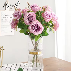 Hstyle Dernière Usine Directe Plutus <span class=keywords><strong>Chat</strong></span> <span class=keywords><strong>Fleur</strong></span> Distributeur Artificiel <span class=keywords><strong>Fleur</strong></span> Pivoines Western <span class=keywords><strong>Blanc</strong></span> Rose Rose Fleurs Artificielles - Product Image 5