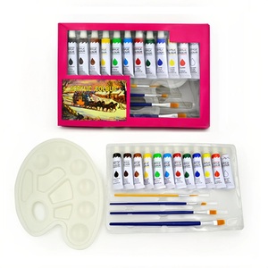 Juego <span class=keywords><strong>de</strong></span> <span class=keywords><strong>Pintura</strong></span> <span class=keywords><strong>Acrílica</strong></span> <span class=keywords><strong>de</strong></span> 12 Colores con 4 Pinceles y Paleta, Materiales <span class=keywords><strong>de</strong></span> Arte para Principiantes, Estudiantes, Niños, <span class=keywords><strong>Pintura</strong></span> DIY - Product Image 1