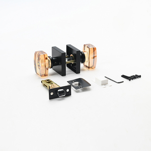 Glass <strong>Door</strong> <strong>White</strong> <strong>Knob</strong> Interior with Lock, Crystal Modern Matte Black Privacy <strong>Door</strong> <strong>Knob</strong> for Bedroom Bathroom - Product Image 3
