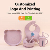 Fournitures en gros d'usine produits de sevrage d'allaitement ours bols en silicone pour bébé personnalisés ensemble d'alimentation de bébé mignon bol de nourriture pour bébés
