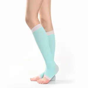 2023 Wholesale Basic Plain Nylon Cotton Compression Socks Women's Knee High Length Long Pressure Socks