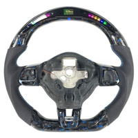 Accessoires intérieurs de voiture, volant en fibre de carbone forgée LED pour Volkswagen Polo Golf Mk6 Mk7 GTI Passat B7 B8