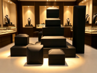 Boîte à bijoux LED en stock, boîte à bijoux LED pour la vente au détail, boîtes à bijoux LED lumineuses en gros, boîtes à bijoux LED personnalisées avec logo, série complète de boîtes à bijoux en diamant