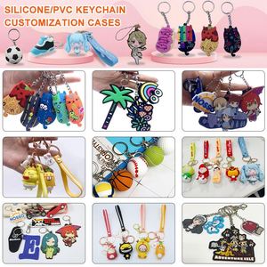 LA Custom Design Logo 3D Soft Silicone PVC Rubber <b>Keyring</b> IP Cartoon Mini <b>Animal</b> Promotional Keychains Carabiners - Product Image 3