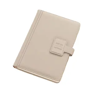 Wholesale solid color artificial leather recycle paper B5 big size hardcover custom logo diary notebook
