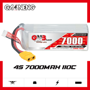 สำหรับ GNB 7000mAh 4S 14.8V 110C XT90 RC LiPo แบตเตอรี่ FPV เครื่องบินขนาดใหญ่เฮลิคอปเตอร์ 300 รอบ LiCoO2 - Product Image 2