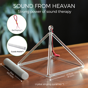 Pyramide chantante en cristal Jinfang, quartz à 99,99 %, thérapie sonore, yoga, équilibrage des chakras pour la relaxation spirituelle - Product Image 3
