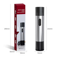 Nouveau design, ouvre-bouteille automatique 2-en-1 pour vin et bière avec coupe-capsule électrique rechargeable par USB (plastique)