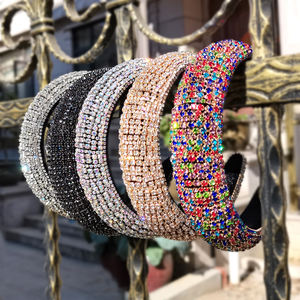 Nouveaux bandeaux de luxe pour femmes, bandeau personnalisé de haute qualité, accessoires pour cheveux en strass scintillants, 5 couleurs - Product Image 6