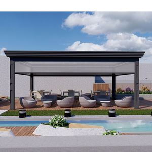 Base de perfiles rectangulares de aluminio y metal personalizada <span class=keywords><strong>para</strong></span> pérgola bioclimática a prueba de lluvia <span class=keywords><strong>para</strong></span> exteriores - Product Image 2