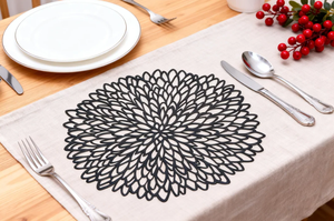 เสื่อรองจานพีวีซีทอกันลื่นกันน้ำทรงกลมมีรูปร่างไม่สม่ำเสมอดีไซน์กลวง - Product Image 6