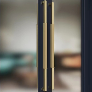 Poignée de <span class=keywords><strong>porte</strong></span> principale robuste pour <span class=keywords><strong>porte</strong></span> extérieure, poignée moderne en <span class=keywords><strong>bois</strong></span> et verre, accessoires de poignée de tirage en acier inoxydable pour bureau et salle - Product Image 5