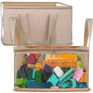 Caja de Juguetes de PVC, Organizador de Área de Juegos para Niños, <span class=keywords><strong>Cubo</strong></span> con Lateral Transparente, Diseño Plegable, Contenedores Organizadores - Product Image 6