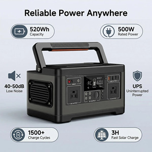 Station d'alimentation portable 500W 520Wh 110V FCC, générateur solaire pour camping-car américain, camping, hors réseau, urgence extérieure, alimentation de secours en cas de panne de courant - Product Image 4