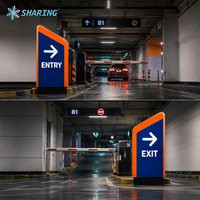 Panneau de signalisation LED double face lumineux pour l'orientation et la direction des flux de circulation dans les bâtiments commerciaux