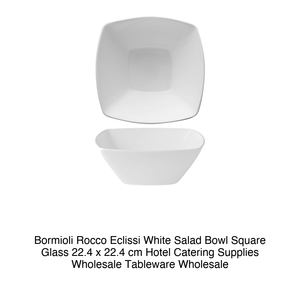 Bol à salade Eclipse blanc 22,4 × 22,4 cm carré en verre par Bormioli Rocco - Product Image 2