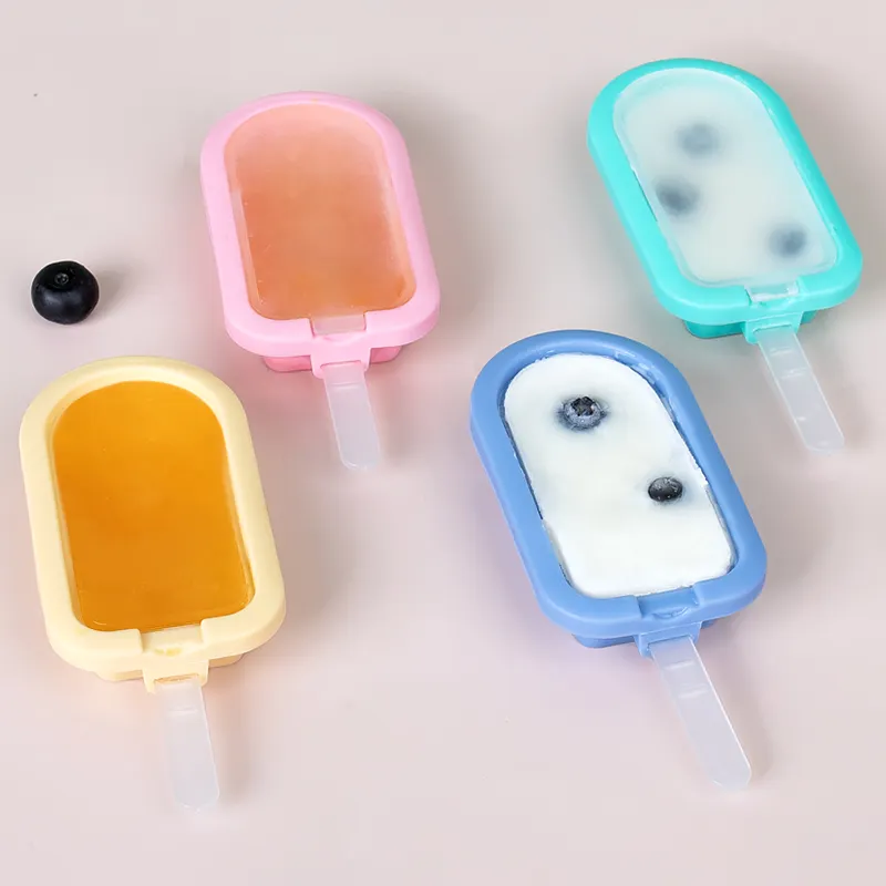 Silikon buz Pop kalıpları Bpa ücretsiz Popsicle kalıp kullanımlık kolay yayın dondurma için buzparmak yapıcı silikon kalıp
