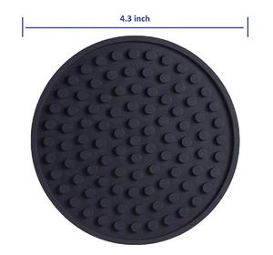 Ensemble de 6 sous-verres en <span class=keywords><strong>silicone</strong></span> de style classique avec support, grand plateau profond de 4,3 pouces pour attraper les déversements de boissons froides, convient à tous les gobelets - Product Image 2