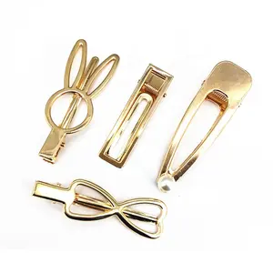 MIO 30 Shapes Gold Color Rabbit Heart Crown Hairgrip Barrette Pins For Women Girls Hair Accessories Metal Clips