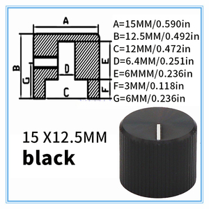 aluminium 15x12.5mm Bouton de commande moleté avec vis de réglage pour amplificateur de guitare Équipement audio - Product Image 6