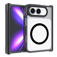 Funda Plegable con Anillo Magnético N52 Oculto para iPhone 18 Fold y iPhone 18 Ultra, con Bisagra Completa, Parachoques Suave y Carcasa Rígida de PC para Carga Inalámbrica