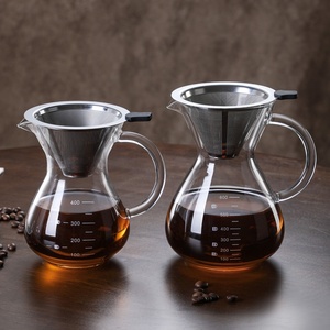 กาดริปกาแฟแก้วบอโรซิลิเกตใส  แบบเป็นมิตรกับสิ่งแวดล้อม พร้อมหูจับแก้ว สไตล์เอเชียนเซน สำหรับใช้ในร้านกาแฟ - Product Image 2