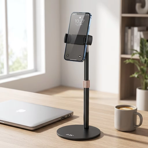 FEIXIANG New Sturdy Desk Phone L11 Stand 360 Rotation Adjustable Height Mobile Phone Bracket Desktop Hands-free Smartphone Mount - Product Image 1