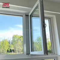Fenêtre à battant personnalisée avec persiennes insonorisées, double vitrage trempé et profilé en alliage d'aluminium thermolaqué