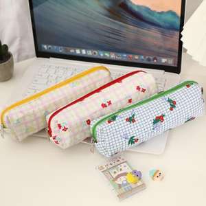 Kore INS özel çiçek desen kapitone kozmetik torbası sevimli kiraz güzel taşınabilir bebek bezi saklama çantası - Product Image 4