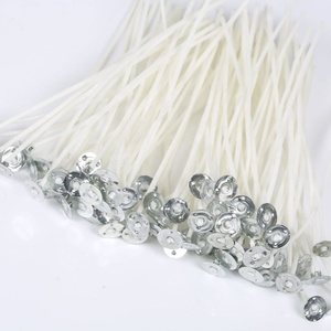 Mechas de algodón 100% natural pre-encoladas y recubiertas, abrazaderas y pegatinas para mechas, para fabricación de velas DIY con cera de soja y vidrio - Product Image 2