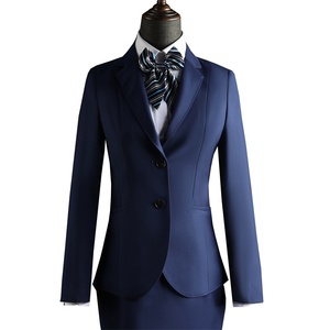 Conjunto de traje de negocios azul real de alta calidad para mujer, ropa de trabajo de oficina profesional para <span class=keywords><strong>empleo</strong></span> bancario, incluye cuello de chaleco - Product Image 5