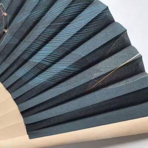 Custom Designed Durable Fabric Wooden Folding <b>Handheld</b> <b>Fan</b> Folk Art Style Painted on Bamboo Material - Product Image 6