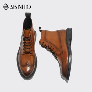 Botas de cuero hechas a mano para hombre, calzado Formal de cuero - Product Image 3